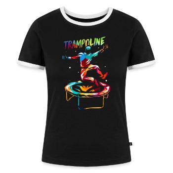 Trampoline - T-shirt contrasté Femme - noir/blanc - Devant - Selfina (174cm)