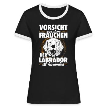 Labrador - Frauen Kontrast-T-Shirt - Schwarz/Weiß - Vorne - Selfina (174cm)