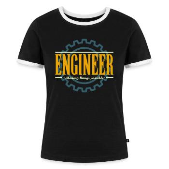 Engineer - Women's Ringer T-Shirt - black/white - Front - Selfina (174cm)