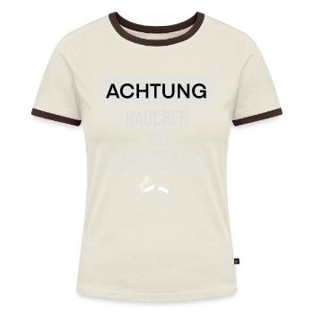 Raucher - Entzug - Frauen Kontrast-T-Shirt - Blau/Weiß - Vorne