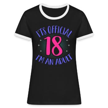 18. Geburtstag - Frauen Kontrast-T-Shirt - Schwarz/Weiß - Vorne - Selfina (174cm)
