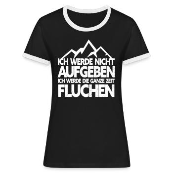 Wanderer Bergsteiger Spruch - Wander - Frauen Kontrast-T-Shirt - Schwarz/Weiß - Vorne - Selfina (174cm)
