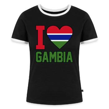 Gambia - Frauen Kontrast-T-Shirt - Schwarz/Weiß - Vorne - Selfina (174cm)