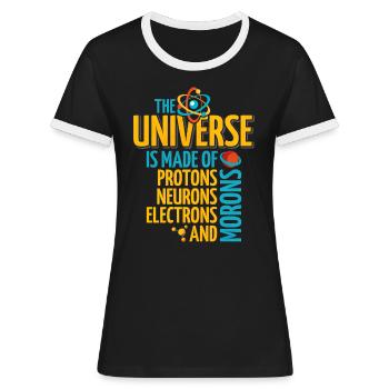 Videnskab - Dame kontrast-T-shirt - sort/hvid - Foran - Selfina (174cm)