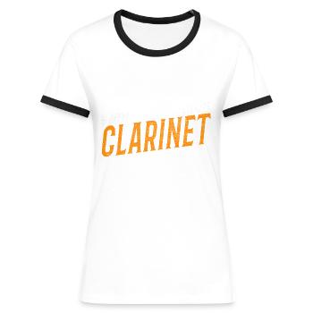Clarinet Musikliebhaber Kreativer Klarinettist - Frauen Kontrast-T-Shirt - Blau/Weiß - Vorne