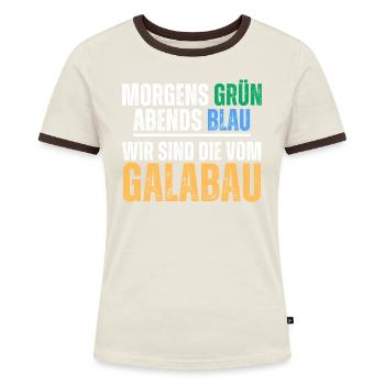 Gartenbau Landschaftsbau Galabau Spruch - Frauen Kontrast-T-Shirt - Blau/Weiß - Vorne