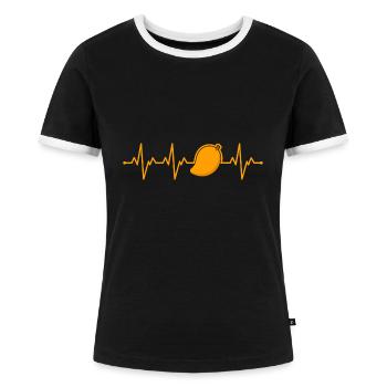 Mango - Frauen Kontrast-T-Shirt - Schwarz/Weiß - Vorne - Selfina (174cm)