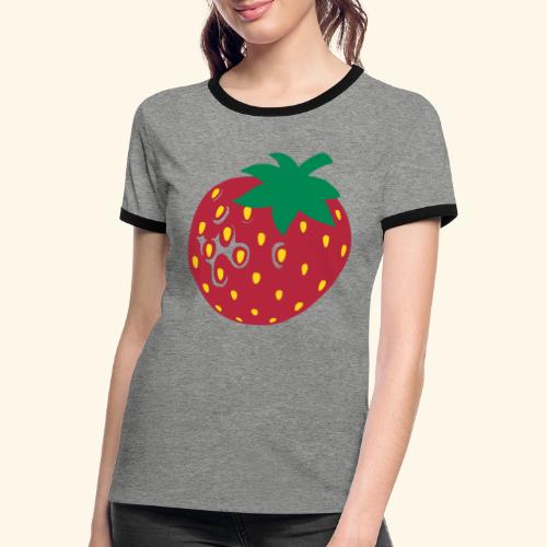 Erdbeere - Frauen Kontrast-T-Shirt