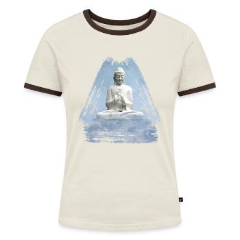 buddha 1 - T-shirt contrasté Femme - bleu/blanc - Devant