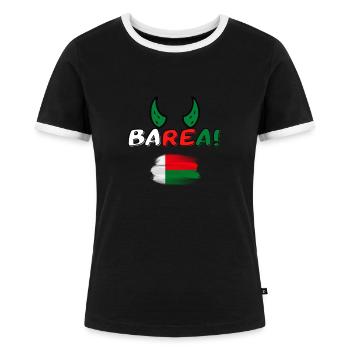 Team Madagascar - Barea de Madagascar - T-shirt contrasté Femme - noir/blanc - Devant - Selfina (174cm)