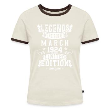 Anniversaire Mars 1924 année Edition Limitée - T-shirt contrasté Femme - bleu/blanc - Devant