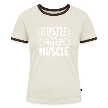 Hustle for that muscle gym motivation - T-shirt contrasté Femme - bleu/blanc - Devant