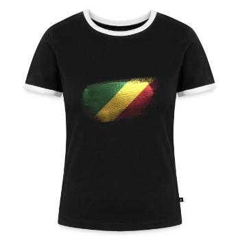 Kongo - Frauen Kontrast-T-Shirt - Schwarz/Weiß - Vorne - Selfina (174cm)