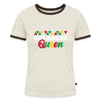 Guyana - Women's Ringer T-Shirt - blue/white - Front