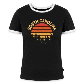 Caroline du Sud - T-shirt contrasté Femme - noir/blanc - Devant - Selfina (174cm)