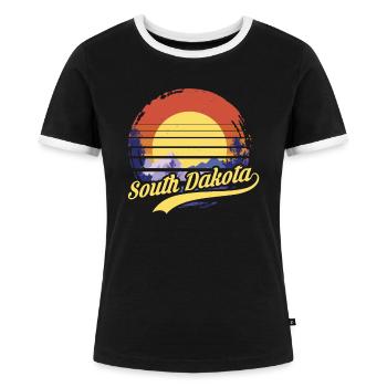 South Dakota - Frauen Kontrast-T-Shirt - Schwarz/Weiß - Vorne - Selfina (174cm)