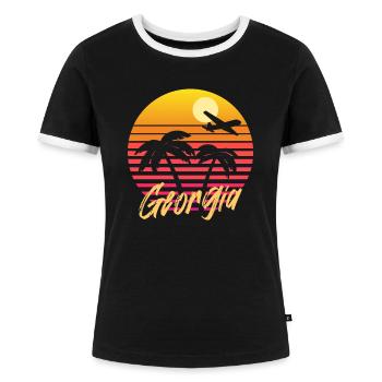 Géorgie - T-shirt contrasté Femme - noir/blanc - Devant - Selfina (174cm)