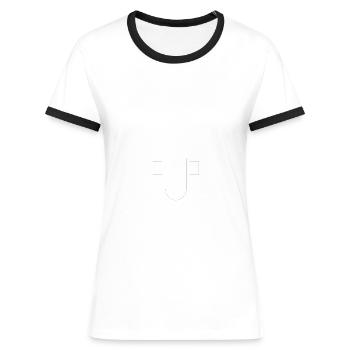 Magnet Fischen - Frauen Kontrast-T-Shirt - Blau/Weiß - Vorne