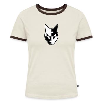 Verwirrter Ekuroeil - Frauen Kontrast-T-Shirt - Blau/Weiß - Vorne