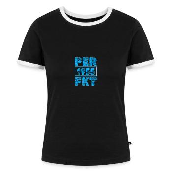 Perfectionné en 1955 - T-shirt contrasté Femme - noir/blanc - Devant - Selfina (174cm)