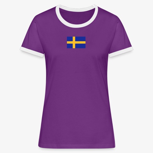 Svenska flaggan - Swedish Flag - Kontrast-T-shirt dam