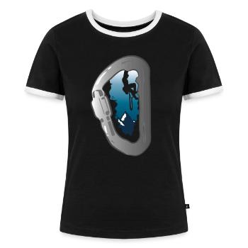 Klettern Berge Kletterer - Frauen Kontrast-T-Shirt - Schwarz/Weiß - Vorne - Selfina (174cm)