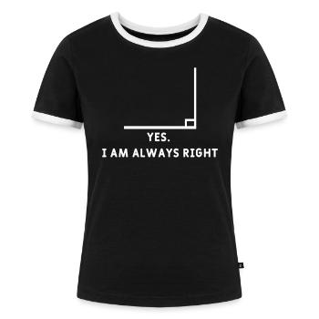 Drôle de prof de maths - T-shirt contrasté Femme - noir/blanc - Devant - Selfina (174cm)