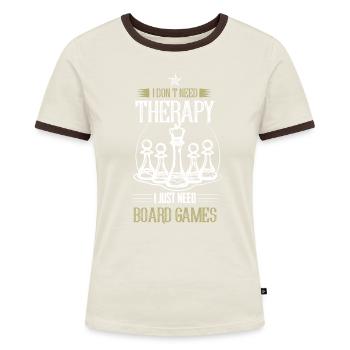 Board games games chess - Women's Ringer T-Shirt - blue/white - Front