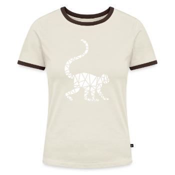 monkey - Women's Ringer T-Shirt - blue/white - Front