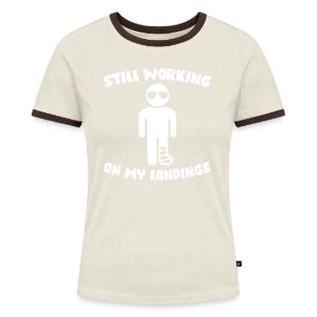 Zehenbruch Gebrochener Zeh Zehenfraktur - Frauen Kontrast-T-Shirt - Blau/Weiß - Vorne