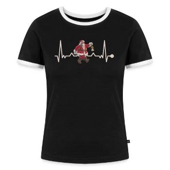 Weihnachten Shirt - Frauen Kontrast-T-Shirt - Schwarz/Weiß - Vorne - Selfina (174cm)