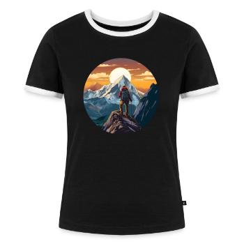 Alpinisme - T-shirt contrasté Femme - noir/blanc - Devant - Selfina (174cm)