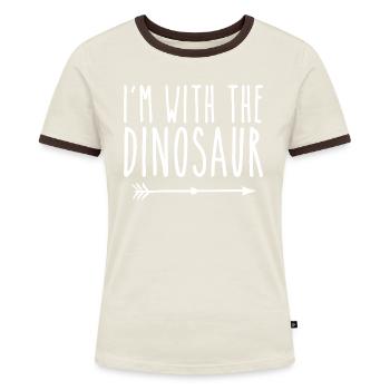 I'm With The Dinosaur Adult Kids Men Women Costume - T-shirt contrasté Femme - bleu/blanc - Devant