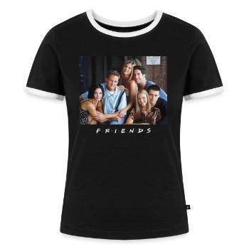 Friends Foto - Kontrast-T-shirt dam - svart/vit - Fram - Selfina (174cm)