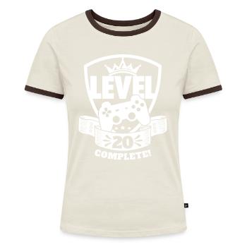 Level 20 Complete Geburtstagsgeschenk 20 Jahre - Frauen Kontrast-T-Shirt - Blau/Weiß - Vorne