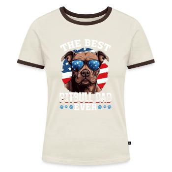 Pittie Dog Breed Pet - Le meilleur père pitbull de tous les temps - T-shirt contrasté Femme - bleu/blanc - Devant