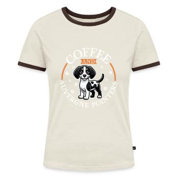 Coffee and Braque d'Auvergne - Women's Ringer T-Shirt - blue/white - Front