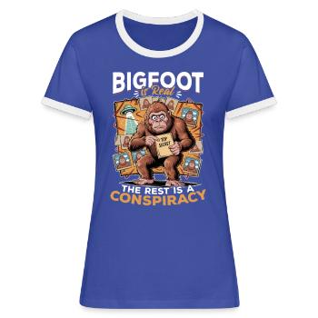 Bigfoot Sasquatch - T-shirt contrasté Femme - bleu/blanc - Devant