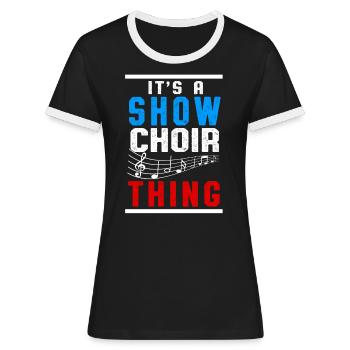 Vis Kor Kor Kor Musik Dirigent Clef Gift - Dame kontrast-T-shirt - sort/hvid - Foran - Selfina (174cm)