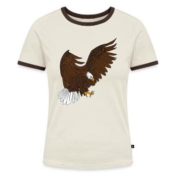 Bald Eagle - Women's Ringer T-Shirt - blue/white - Front