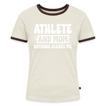 Sportlerin und Mama nichts macht mir Angst sportliche Mutter - Frauen Kontrast-T-Shirt - Blau/Weiß - Vorne