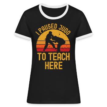 Judo and teacher retro vintage - Women's Ringer T-Shirt - black/white - Front - Selfina (174cm)