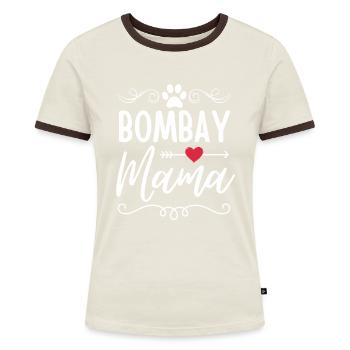 Bombay Cat Mama - Women's Ringer T-Shirt - blue/white - Front