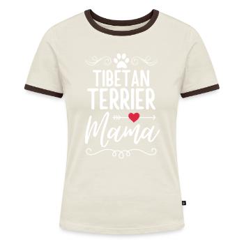 Terrier tibétain Mama - T-shirt contrasté Femme - bleu/blanc - Devant
