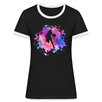 Basketball féminin - T-shirt contrasté Femme - noir/blanc - Devant - Selfina (174cm)