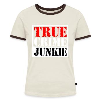True Crime Junkie | Colors can be changed - Women's Ringer T-Shirt - blue/white - Front