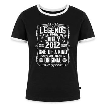 Né en Juillet 2012 Anniversaire 2012 Juillet 2012 - T-shirt contrasté Femme - noir/blanc - Devant - Selfina (174cm)