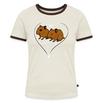 J’adore mon cœur de gerbille - T-shirt contrasté Femme - bleu/blanc - Devant