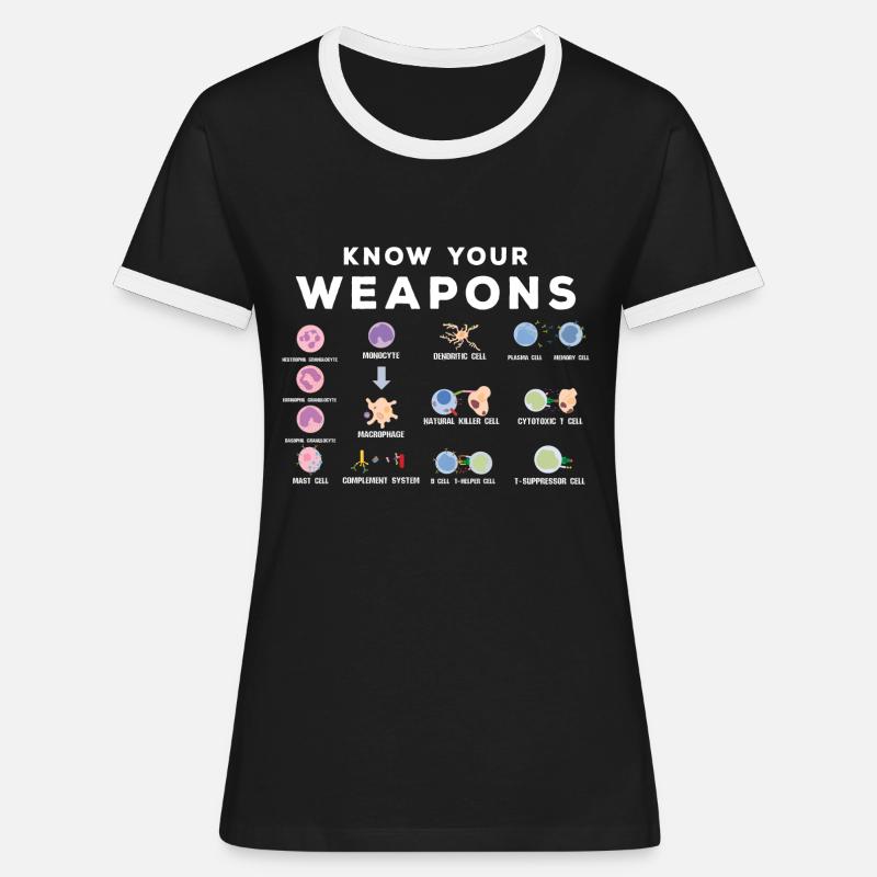 Funny microbiologist - Women's Ringer T-Shirt - black/white