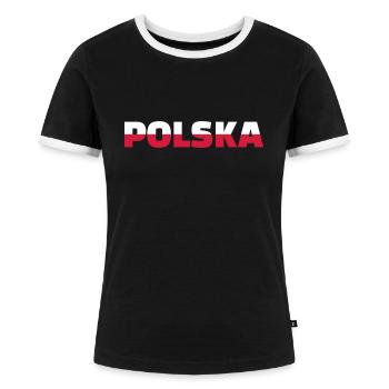 Polen - Frauen Kontrast-T-Shirt - Schwarz/Weiß - Vorne - Selfina (174cm)